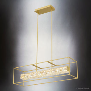 Urban Ambiance - Chandelier - UQL4680 Cosmopolitan Indoor Chandelier, 10.00''H x 35.50''W x 9.25''D, Soft Gold Finish, Menden Collection - 