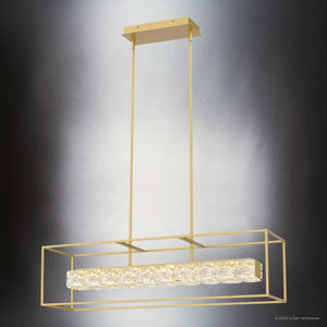 Urban Ambiance - Chandelier - UQL4680 Cosmopolitan Indoor Chandelier, 10.00''H x 35.50''W x 9.25''D, Soft Gold Finish, Menden Collection - 