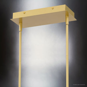 Urban Ambiance - Chandelier - UQL4680 Cosmopolitan Indoor Chandelier, 10.00''H x 35.50''W x 9.25''D, Soft Gold Finish, Menden Collection - 