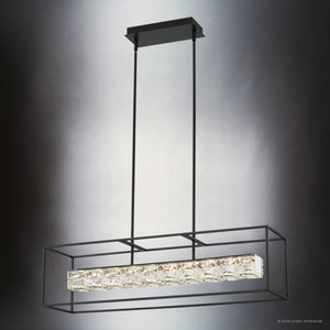 Urban Ambiance - Chandelier - UQL4681 Cosmopolitan Indoor Chandelier, 10.00''H x 35.50''W x 9.25''D, Matte Black Finish, Menden Collection - 