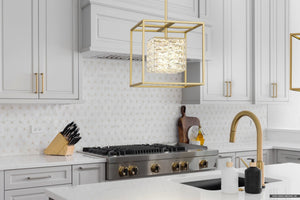 Urban Ambiance - Pendant - UQL4682 Cosmopolitan Indoor Pendant, 12.50''H x 11.75''W x 11.75''D, Soft Gold Finish, Menden Collection - 