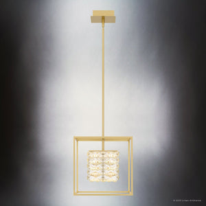 Urban Ambiance - Pendant - UQL4682 Cosmopolitan Indoor Pendant, 12.50''H x 11.75''W x 11.75''D, Soft Gold Finish, Menden Collection - 