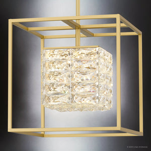 Urban Ambiance - Pendant - UQL4682 Cosmopolitan Indoor Pendant, 12.50''H x 11.75''W x 11.75''D, Soft Gold Finish, Menden Collection - 
