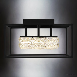 Urban Ambiance - Ceiling Light - UQL4684 Cosmopolitan Indoor Ceiling Light, 9.25''H x 15.75''W x 15.75''D, Matte Black Finish, Menden Collection - 