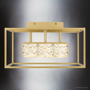 Urban Ambiance - Ceiling Light - UQL4685 Cosmopolitan Indoor Ceiling Light, 9.25''H x 15.75''W x 15.75''D, Soft Gold Finish, Menden Collection - 
