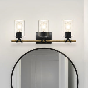 Urban Ambiance - Bath Light - UQL4692 Modern Farmhouse Indoor Bath Light, 8.50''H x 24.00''W x 5.75''D, Matte Black Finish, Towner Collection -