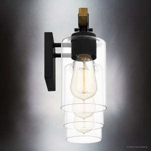 Urban Ambiance - Bath Light - UQL4692 Modern Farmhouse Indoor Bath Light, 8.50''H x 24.00''W x 5.75''D, Matte Black Finish, Towner Collection - 