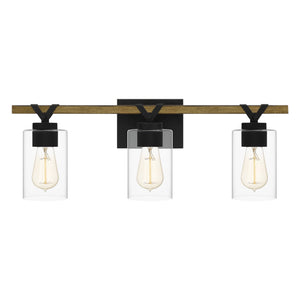 Urban Ambiance - Bath Light - UQL4692 Modern Farmhouse Indoor Bath Light, 8.50''H x 24.00''W x 5.75''D, Matte Black Finish, Towner Collection - 