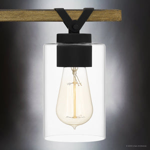 Urban Ambiance - Bath Light - UQL4692 Modern Farmhouse Indoor Bath Light, 8.50''H x 24.00''W x 5.75''D, Matte Black Finish, Towner Collection - 