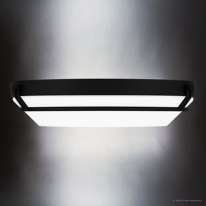 Urban Ambiance - Ceiling Light - UQL4700 Minimalist Indoor Ceiling Light, 3.50''H x 16.00''W x 16.00''D, Matte Black Finish, Axbridge Collection - 