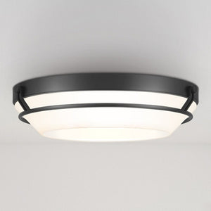 Urban Ambiance - Ceiling Light - UQL4700 Minimalist Indoor Ceiling Light, 3.50''H x 16.00''W x 16.00''D, Matte Black Finish, Axbridge Collection -