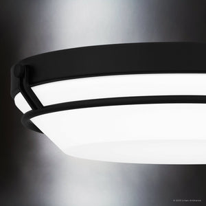 Urban Ambiance - Ceiling Light - UQL4700 Minimalist Indoor Ceiling Light, 3.50''H x 16.00''W x 16.00''D, Matte Black Finish, Axbridge Collection - 