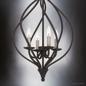 Urban Ambiance - Pendant - UQL4711 Mediterranean Indoor Pendant, 28.00''H x 16.25''W x 16.25''D, Old Bronze Finish, Cando Collection - 
