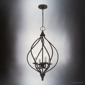 Urban Ambiance - Pendant - UQL4711 Mediterranean Indoor Pendant, 28.00''H x 16.25''W x 16.25''D, Old Bronze Finish, Cando Collection - 