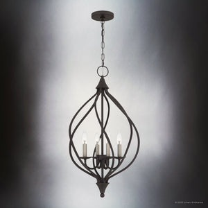 Urban Ambiance - Pendant - UQL4711 Mediterranean Indoor Pendant, 28.00''H x 16.25''W x 16.25''D, Old Bronze Finish, Cando Collection - 