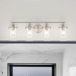 Urban Ambiance - Bath Light - UQL4734 Transitional Indoor Bath Light, 8.75''H x 33.50''W x 6.75''D, Brushed Nickel Finish, Ripley Collection - 