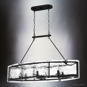 Urban Ambiance - Chandelier - UQL4743 Mediterranean Indoor Chandelier, 23.50''H x 39.00''W x 15.50''D, Earth Black Finish, Nantes Collection - 
