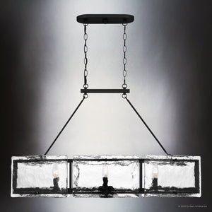 Urban Ambiance - Chandelier - UQL4743 Mediterranean Indoor Chandelier, 23.50''H x 39.00''W x 15.50''D, Earth Black Finish, Nantes Collection - 