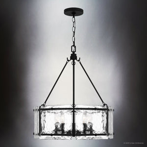 Urban Ambiance - Pendant - UQL4744 Mediterranean Indoor Pendant, 23.50''H x 20.50''W x 20.50''D, Earth Black Finish, Nantes Collection - 