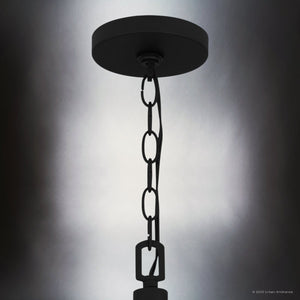 Urban Ambiance - Pendant - UQL4744 Mediterranean Indoor Pendant, 23.50''H x 20.50''W x 20.50''D, Earth Black Finish, Nantes Collection - 