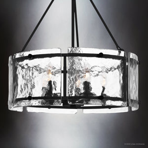 Urban Ambiance - Pendant - UQL4744 Mediterranean Indoor Pendant, 23.50''H x 20.50''W x 20.50''D, Earth Black Finish, Nantes Collection - 