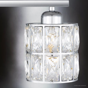 Urban Ambiance - Bath Light - UQL4762 Cosmopolitan Indoor Bath Light, 8.00''H x 29.50''W x 6.25''D, Polished Chrome Finish, Casselton Collection - 