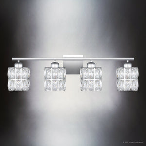 Urban Ambiance - Bath Light - UQL4762 Cosmopolitan Indoor Bath Light, 8.00''H x 29.50''W x 6.25''D, Polished Chrome Finish, Casselton Collection - 