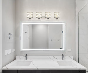 Urban Ambiance - Bath Light - UQL4762 Cosmopolitan Indoor Bath Light, 8.00''H x 29.50''W x 6.25''D, Polished Chrome Finish, Casselton Collection - 