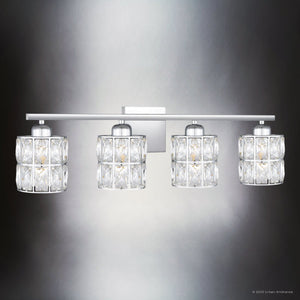 Urban Ambiance - Bath Light - UQL4762 Cosmopolitan Indoor Bath Light, 8.00''H x 29.50''W x 6.25''D, Polished Chrome Finish, Casselton Collection - 