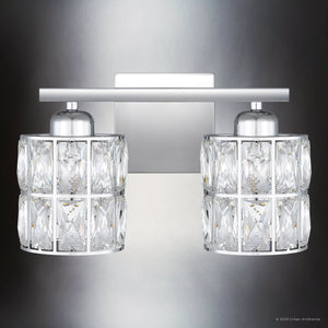 Urban Ambiance - Bath Light - UQL4764 Cosmopolitan Indoor Bath Light, 8.00''H x 13.00''W x 6.25''D, Polished Chrome Finish, Casselton Collection - 