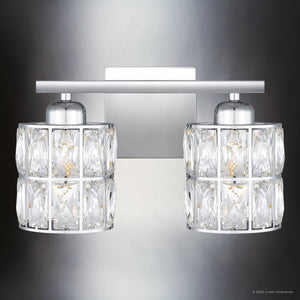 Urban Ambiance - Bath Light - UQL4764 Cosmopolitan Indoor Bath Light, 8.00''H x 13.00''W x 6.25''D, Polished Chrome Finish, Casselton Collection - 