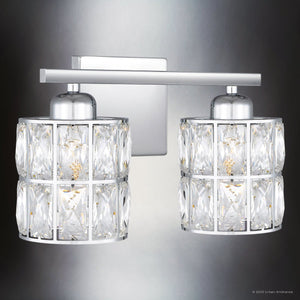 Urban Ambiance - Bath Light - UQL4764 Cosmopolitan Indoor Bath Light, 8.00''H x 13.00''W x 6.25''D, Polished Chrome Finish, Casselton Collection - 