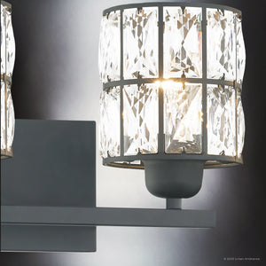Urban Ambiance - Bath Light - UQL4765 Cosmopolitan Indoor Bath Light, 8.00''H x 13.00''W x 6.25''D, Matte Black Finish, Casselton Collection - 
