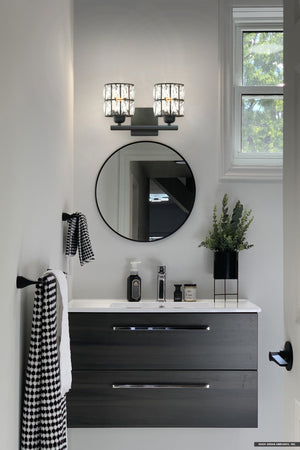 Urban Ambiance - Bath Light - UQL4765 Cosmopolitan Indoor Bath Light, 8.00''H x 13.00''W x 6.25''D, Matte Black Finish, Casselton Collection - 