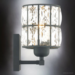 Urban Ambiance - Bath Light - UQL4765 Cosmopolitan Indoor Bath Light, 8.00''H x 13.00''W x 6.25''D, Matte Black Finish, Casselton Collection - 
