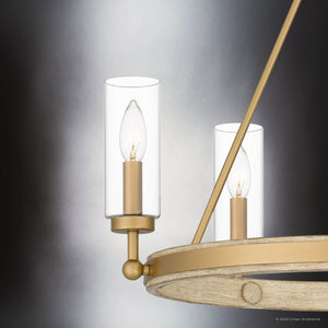 Urban Ambiance - Chandelier - UQL4830 Contemporary Indoor Chandelier, 22.50''H x 24.00''W x 24.00''D, Nouveau Painted Weathered Brass Finish, Washburn Collection - 