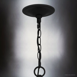 Urban Ambiance - Chandelier - UQL4840 Casual Indoor Chandelier, 25.25''H x 28.00''W x 28.00''D, Earth Black Finish, Lucerne Collection - 