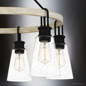 Urban Ambiance - Chandelier - UQL4840 Casual Indoor Chandelier, 25.25''H x 28.00''W x 28.00''D, Earth Black Finish, Lucerne Collection - 