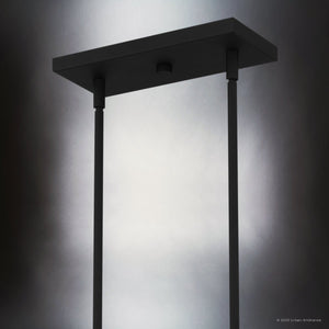 Urban Ambiance - Chandelier - UQL4841 Casual Indoor Chandelier, 11.50''H x 42.00''W x 5.50''D, Earth Black Finish, Lucerne Collection - 