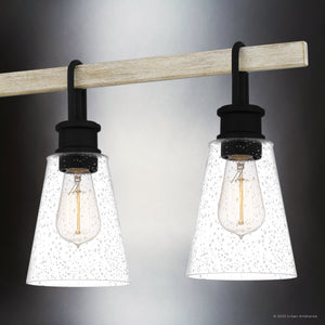 Urban Ambiance - Chandelier - UQL4841 Casual Indoor Chandelier, 11.50''H x 42.00''W x 5.50''D, Earth Black Finish, Lucerne Collection - 