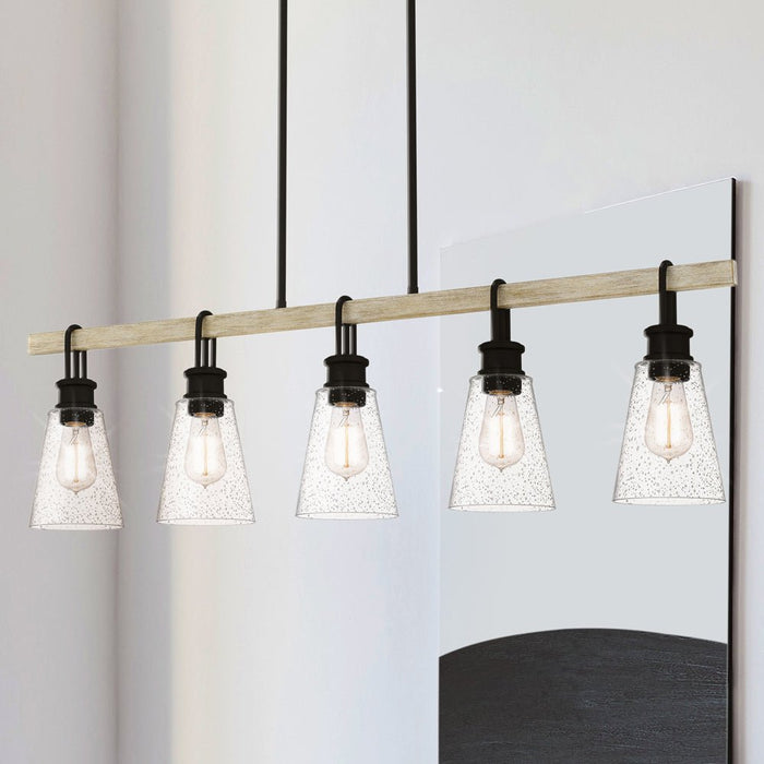 UQL4841 Casual Indoor Chandelier, 11.50''H x 42.00''W x 5.50''D, Earth Black Finish, Lucerne Collection