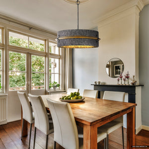 Urban Ambiance - Pendant - UQL4860 Natural Indoor Pendant, 22.00''H x 21.00''W x 21.00''D, Old Black Finish Finish, Augusta Collection - 