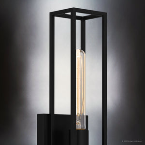 Urban Ambiance - Wall Sconce - UQL4880 Mid Century Modern Indoor Wall Sconce, 13.75''H x 4.75''W x 4.00''D, Matte Black Finish, Langley Collection - 