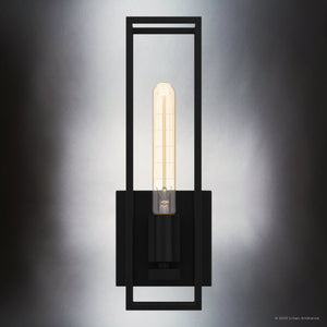 Urban Ambiance - Wall Sconce - UQL4880 Mid Century Modern Indoor Wall Sconce, 13.75''H x 4.75''W x 4.00''D, Matte Black Finish, Langley Collection - 