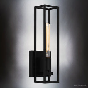Urban Ambiance - Wall Sconce - UQL4880 Mid Century Modern Indoor Wall Sconce, 13.75''H x 4.75''W x 4.00''D, Matte Black Finish, Langley Collection - 