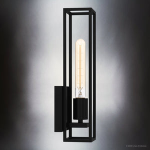 Urban Ambiance - Wall Sconce - UQL4880 Mid Century Modern Indoor Wall Sconce, 13.75''H x 4.75''W x 4.00''D, Matte Black Finish, Langley Collection - 