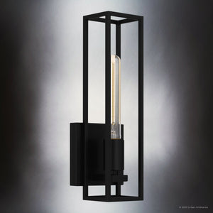 Urban Ambiance - Wall Sconce - UQL4880 Mid Century Modern Indoor Wall Sconce, 13.75''H x 4.75''W x 4.00''D, Matte Black Finish, Langley Collection - 