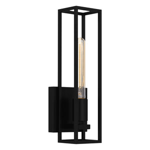 Urban Ambiance - Wall Sconce - UQL4880 Mid Century Modern Indoor Wall Sconce, 13.75''H x 4.75''W x 4.00''D, Matte Black Finish, Langley Collection - 