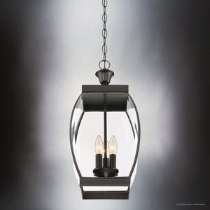 Urban Ambiance - Pendant - UQL4940 Transitional Indoor Pendant, 20.50''H x 9.00''W x 9.00''D, Medici Bronze Finish, Manchester Collection - 