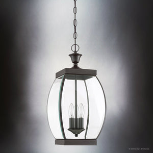 Urban Ambiance - Pendant - UQL4940 Transitional Indoor Pendant, 20.50''H x 9.00''W x 9.00''D, Medici Bronze Finish, Manchester Collection - 